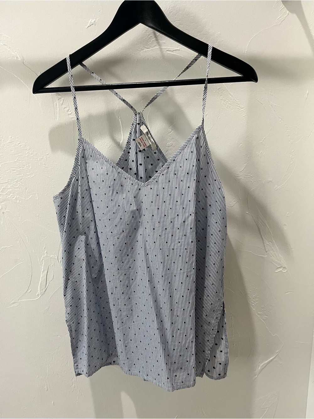 Madewell Light Blue Striped V-Neck Cami Top